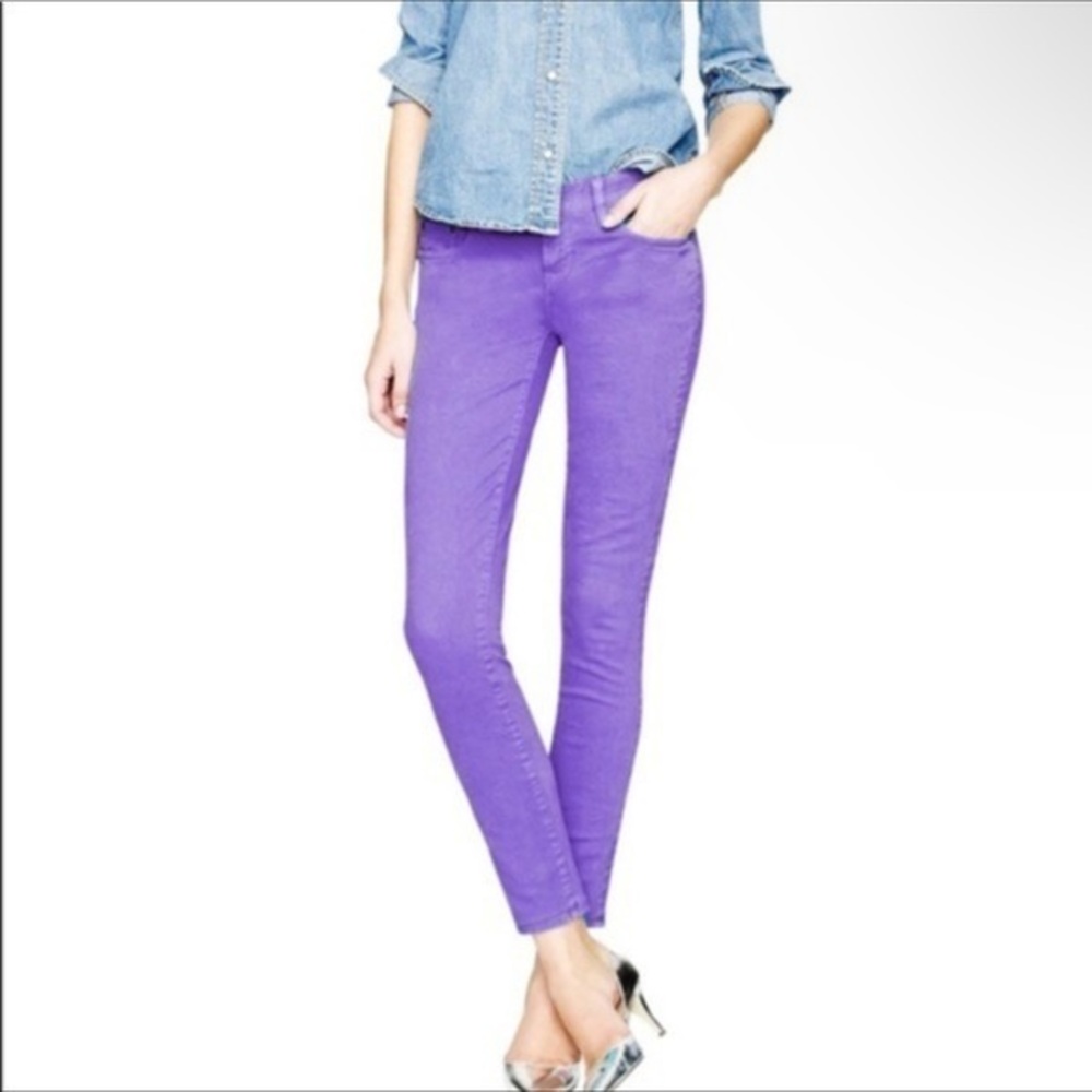 J CREW Women's Toothpick Anke Purple Skinny Jeans Sz 27